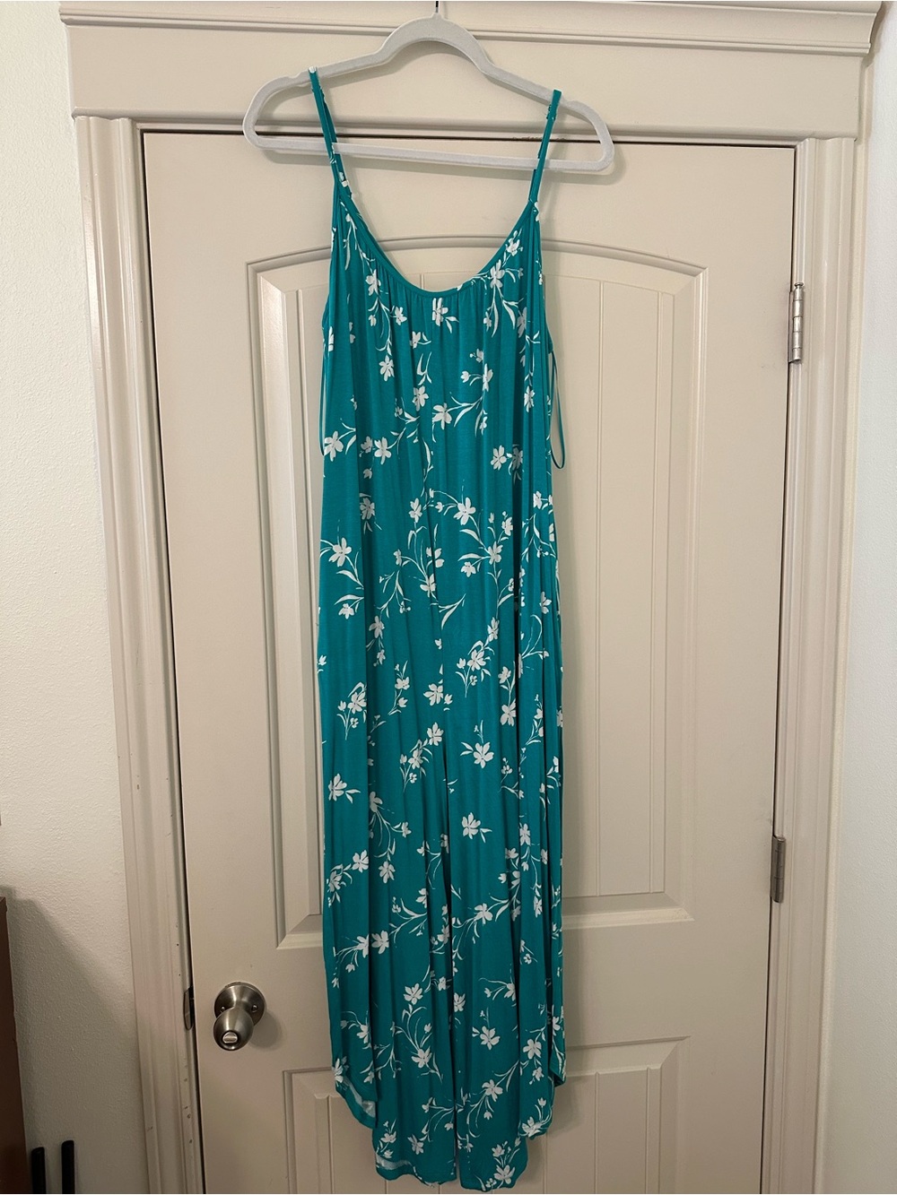 Z Supply Teal and White Floral Maxi Dress